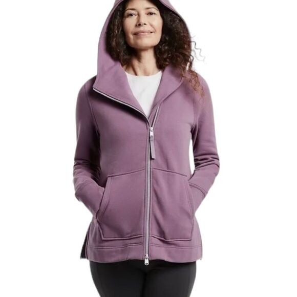 Athleta Women’s‎ Retroplush Sweatshirt Zip Hoodie Purple Violet XS - Picture 1 of 15